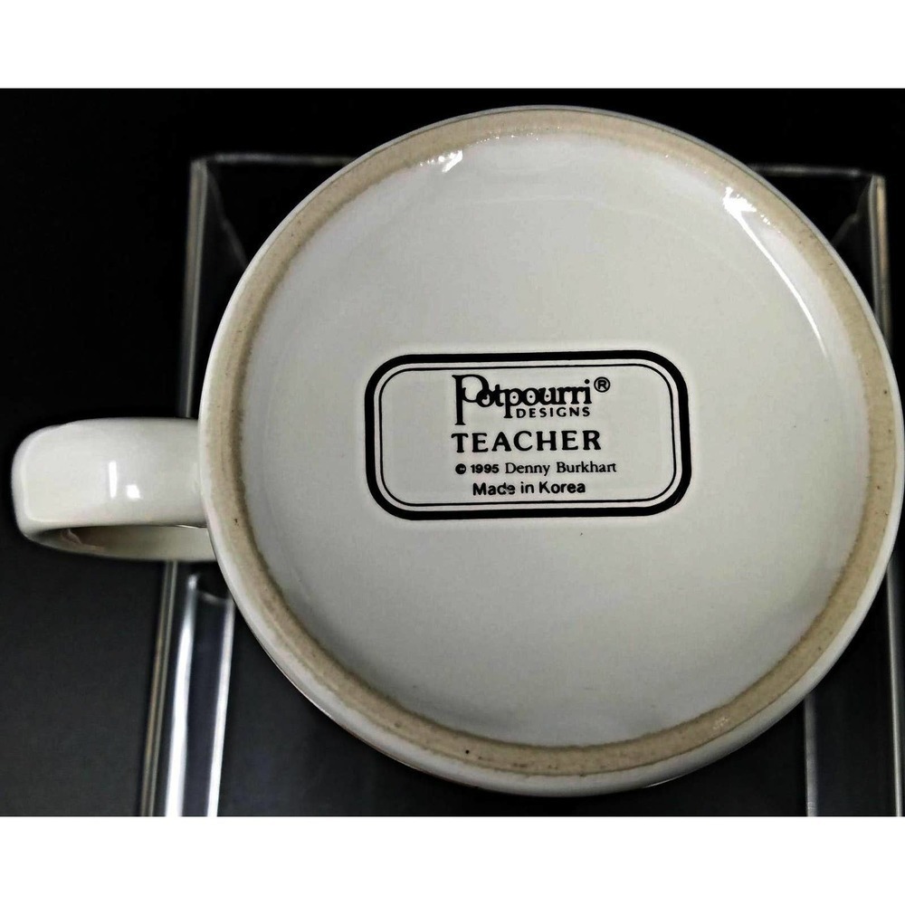 Potpourri Designs 1995 Denny Buckhart Teacher's Books Globe Cup Mug 11oz Vintage - Picture 5 of 6